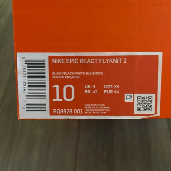 NEW Nike Epic React Flyknit 2 Black Anthracite Running BQ8928-001 Mens - Picture 9 of 12